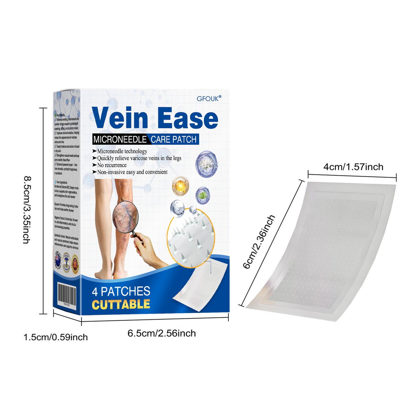 🧑⚕️GFOUK® VeinTarget Microneedle Patch⚡Instant Relief, Long-Term Results