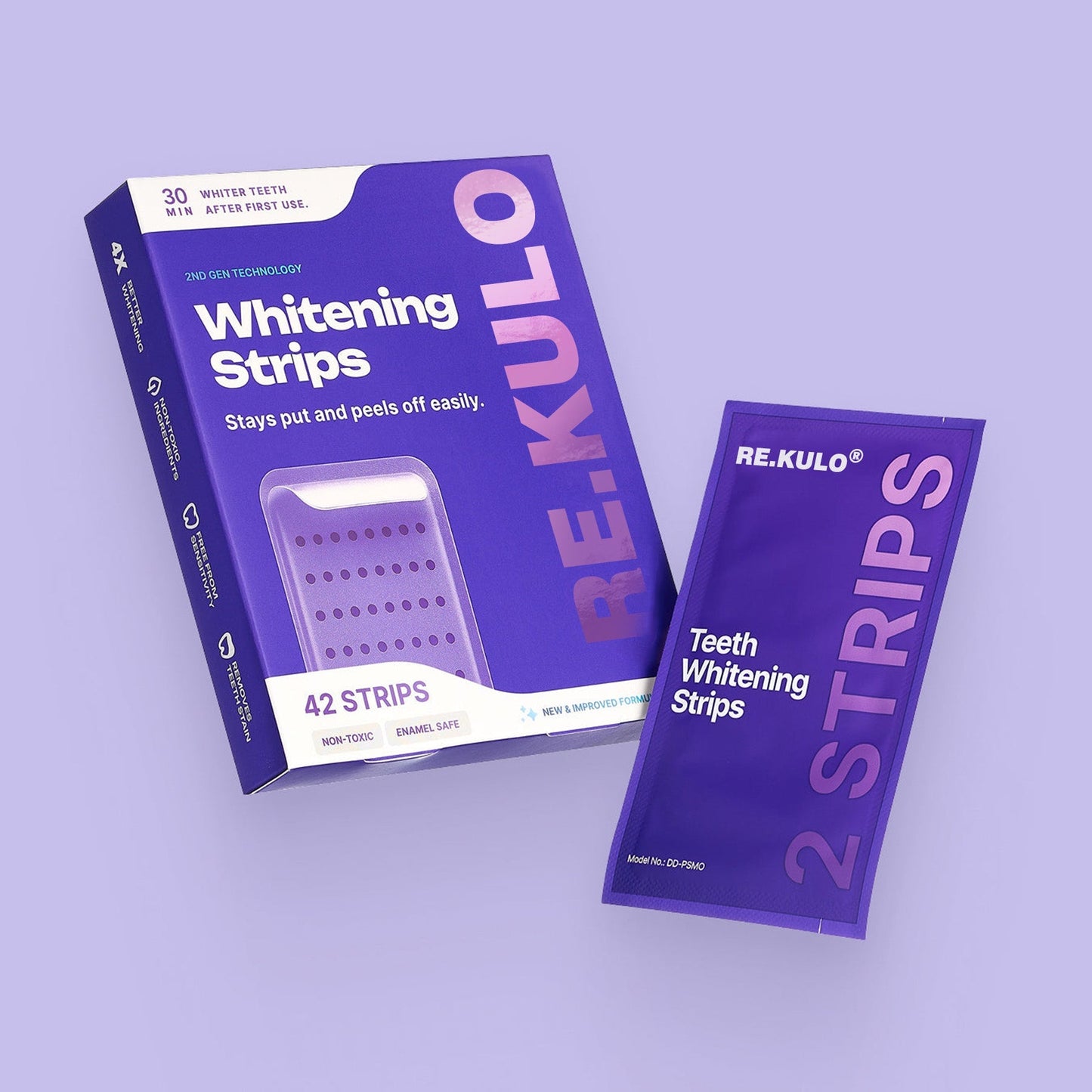💜✨ Instant Bright Smile! Purple Whitening Strips – Color-Correcting Technology 🇦🇺🦷