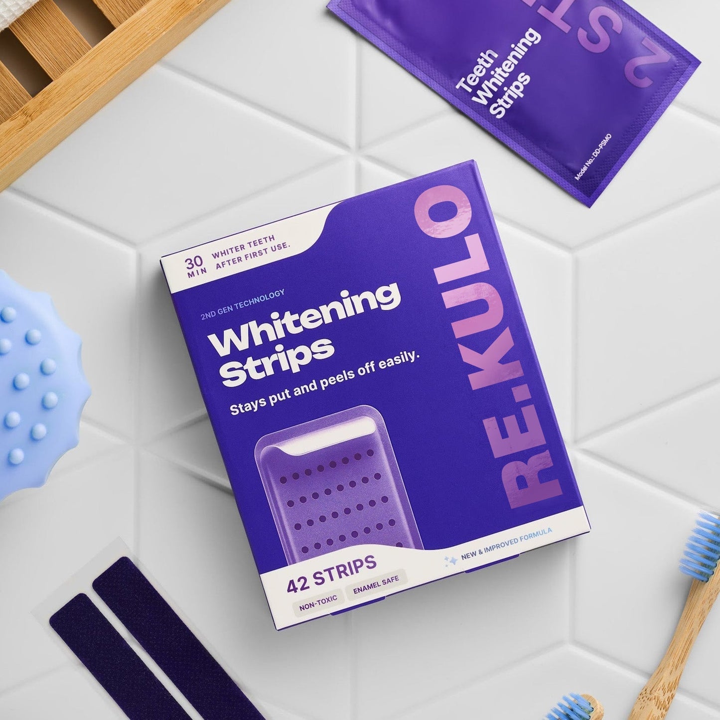 💜✨ Instant Bright Smile! Purple Whitening Strips – Color-Correcting Technology 🇦🇺🦷